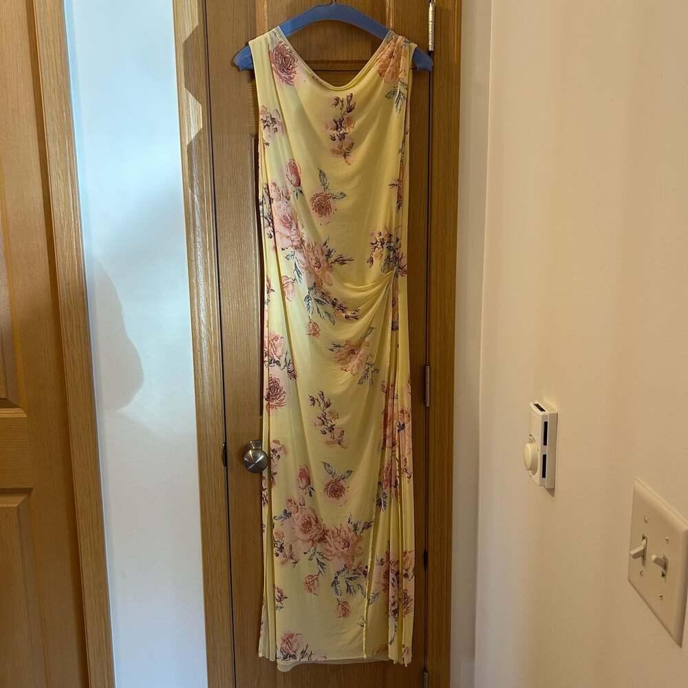 Free People "Carmel" Yellow Floral Print Midi